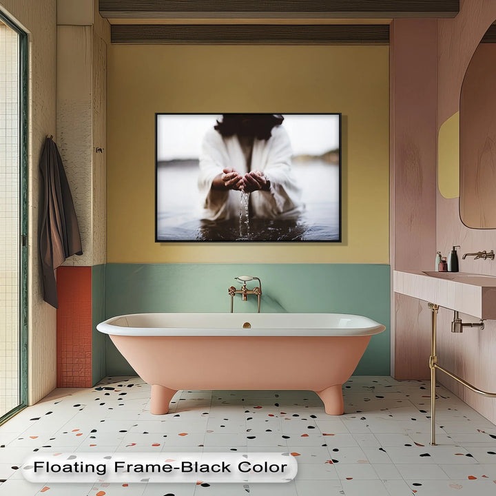 Living Water – Jesus Holding Water in His Hands Canvas Print - MyPhotoStation