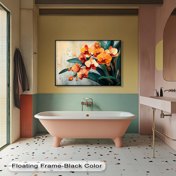 Radiant Orchids – Bold Orange and Red Floral Canvas Wall Art - MyPhotoStation