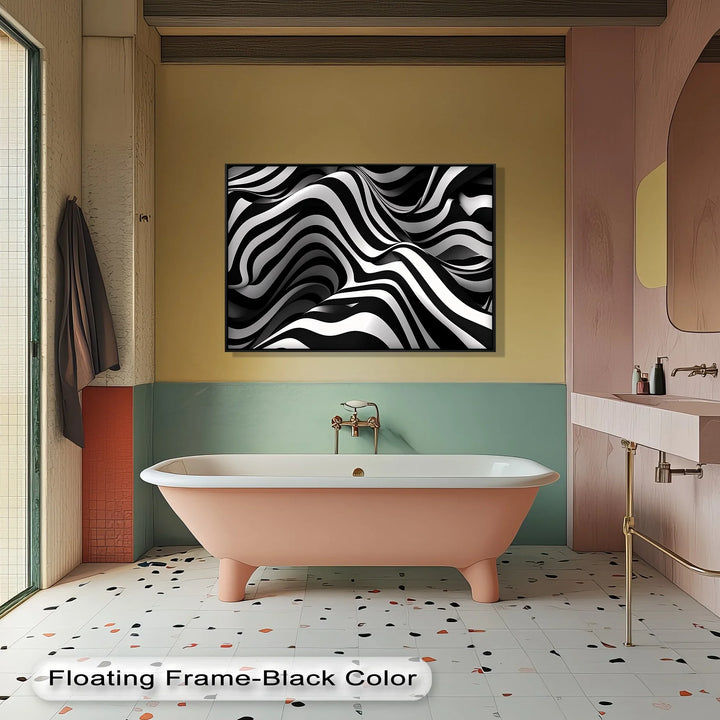 Liquid Rhythm – Abstract Flow Black & White Canvas Print - MyPhotoStation