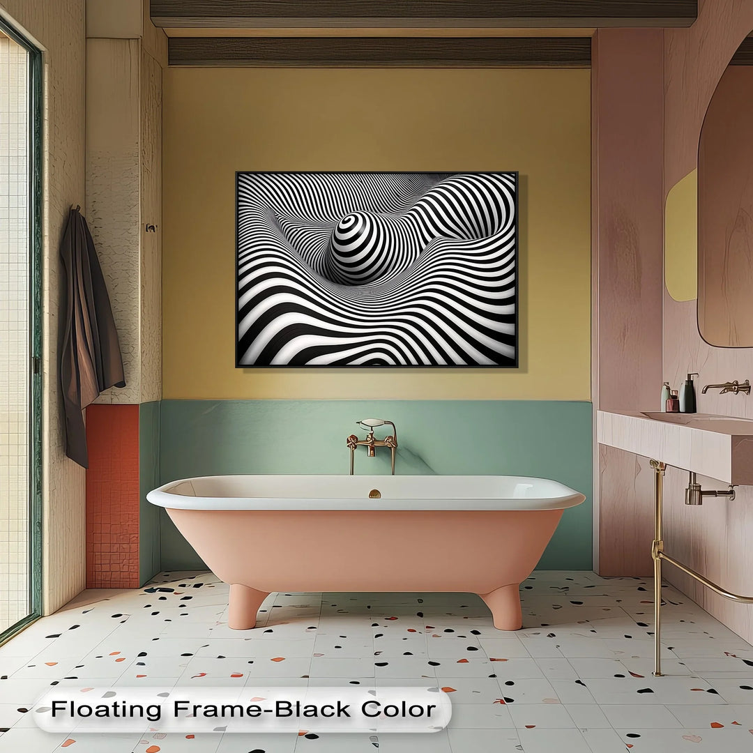 Hypnotic Spiral Wave Illusion – Black & White Canvas Print - MyPhotoStation