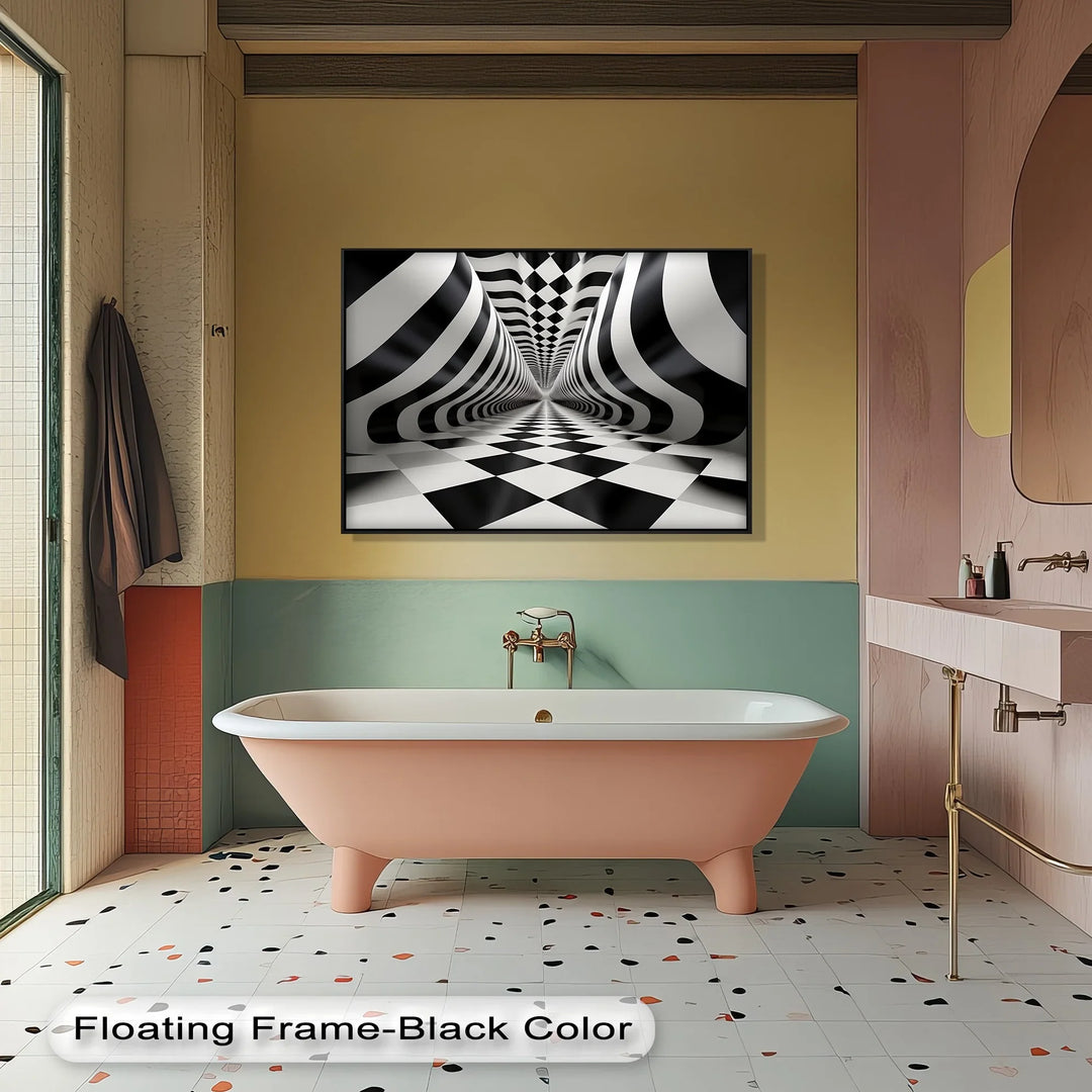 Tunnel of Illusions – Black & White Canvas Print - MyPhotoStation