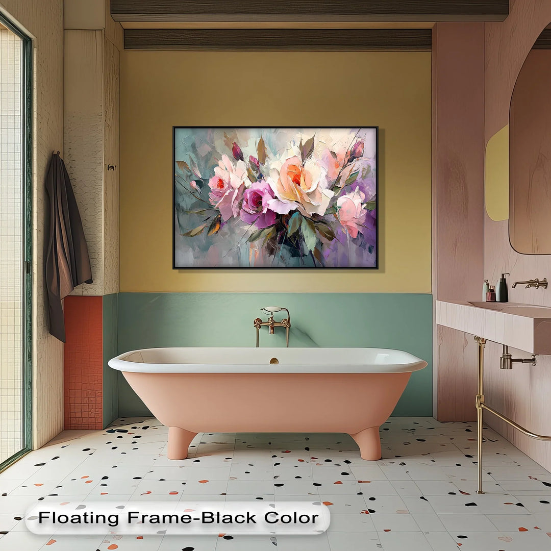 Romantic Rose Garden – Pink Floral Canvas Print - MyPhotoStation