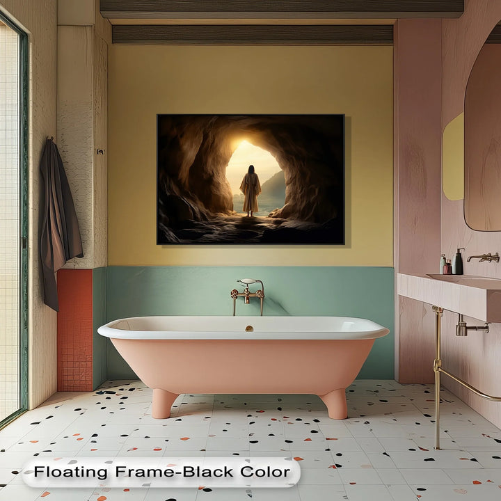 The Light of Resurrection – Jesus Emerging from the Tomb Canvas Print - MyPhotoStation