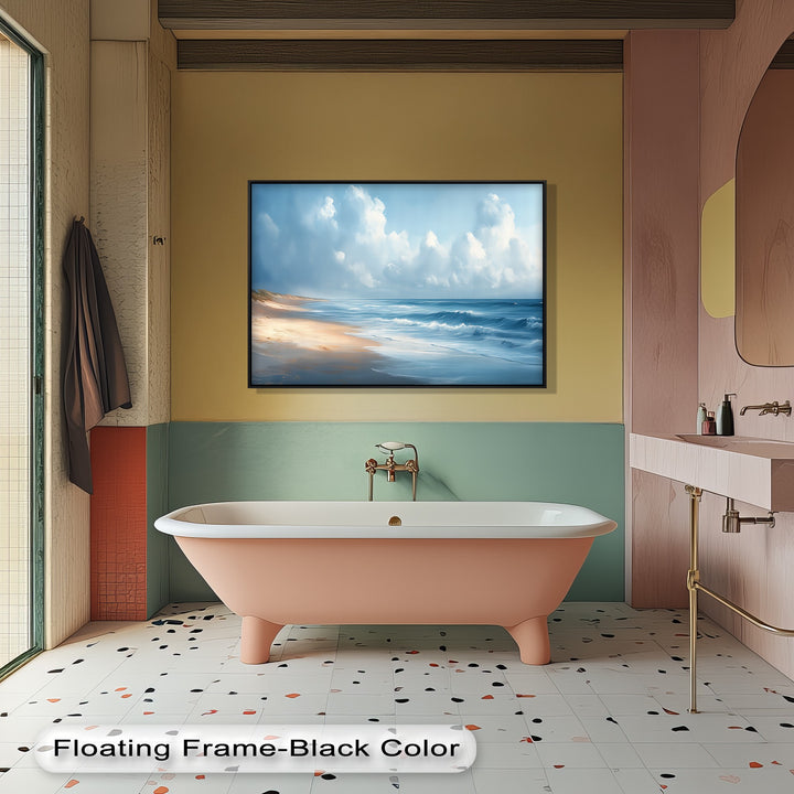 Golden Beach and Blue Ocean - Canvas Wall Art