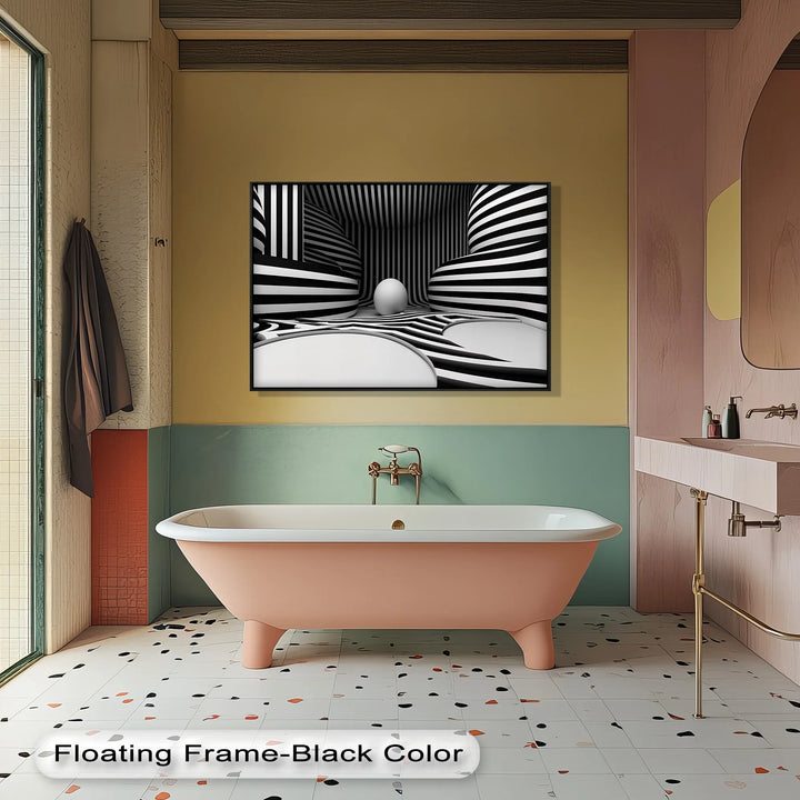 Monochrome Illusion Chamber – Black & White Canvas Print - MyPhotoStation