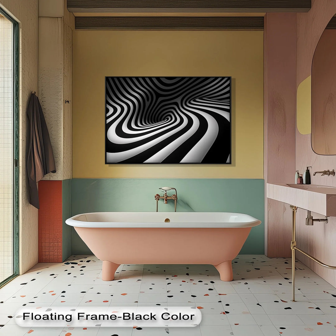 Twisted Illusion – Abstract Black & White Canvas Print - MyPhotoStation