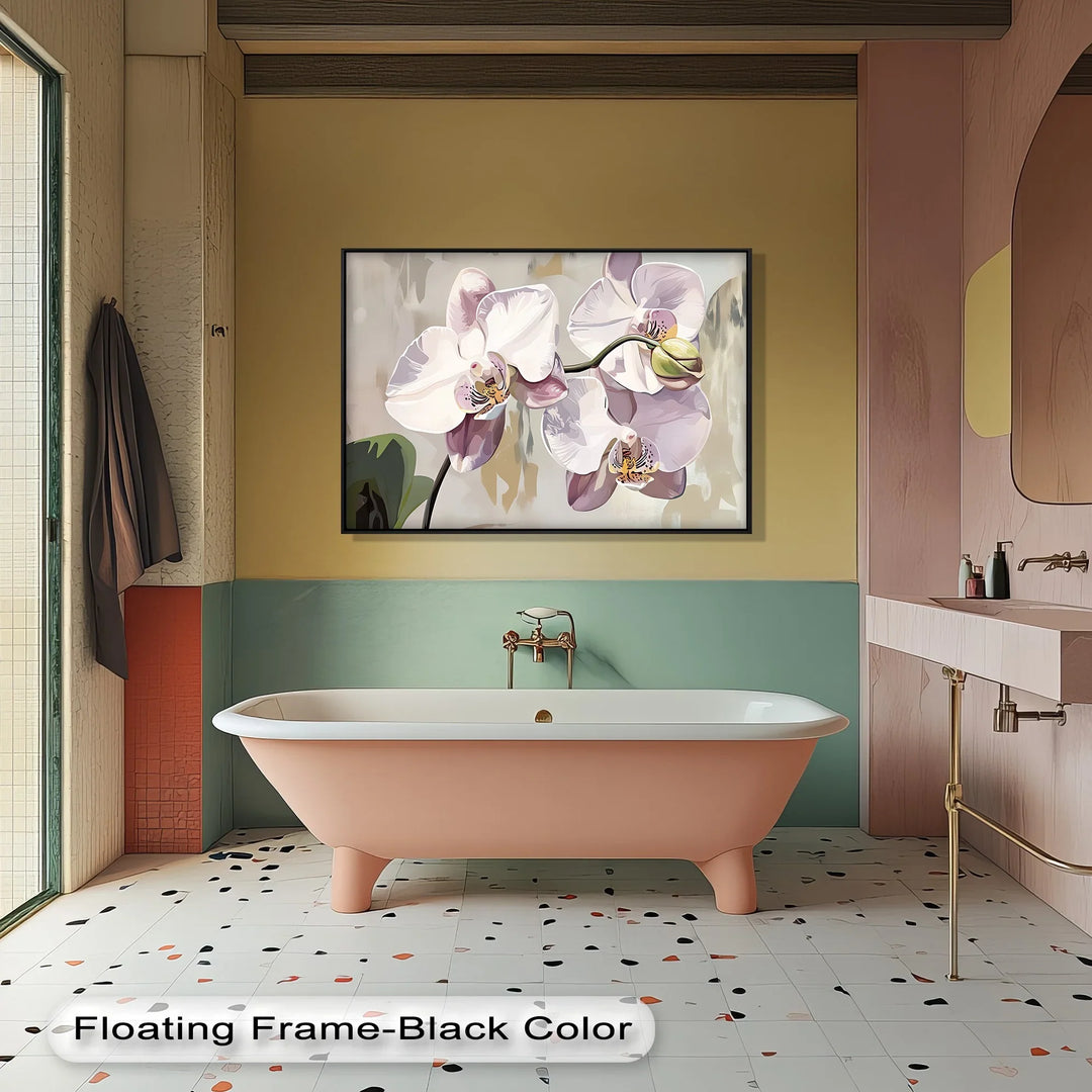 Orchid Grace – Soft White and Lavender Floral Canvas Wall Art - MyPhotoStation