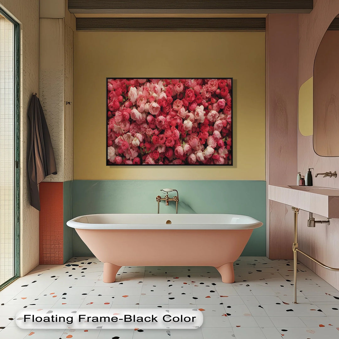 Romantic Peony Garden – Blush and Crimson Floral Canvas Print - MyPhotoStation