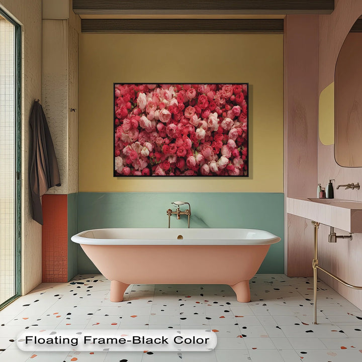 Romantic Peony Garden – Blush and Crimson Floral Canvas Print - MyPhotoStation