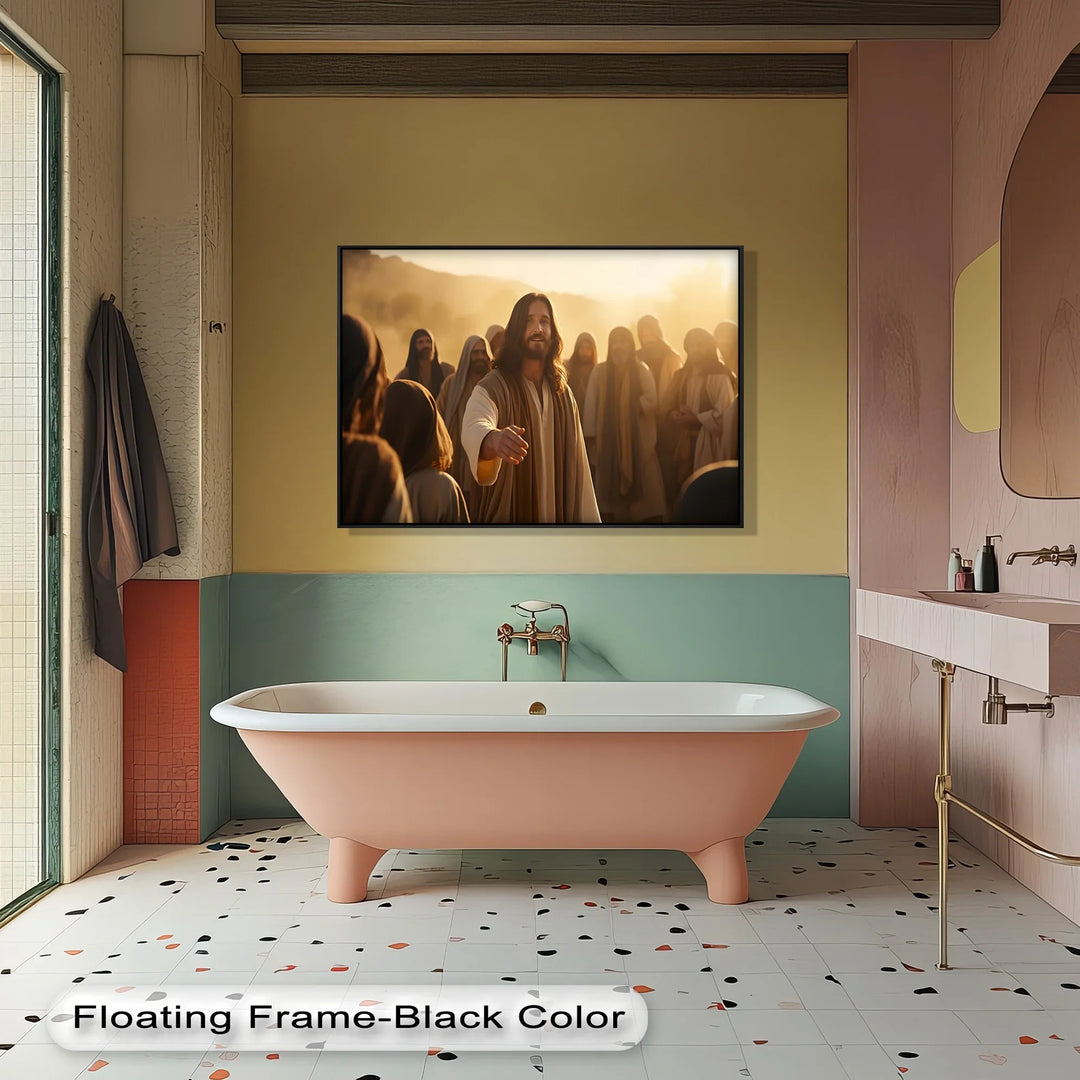 Come, Follow Me – Jesus Calling to the Crowd Canvas Print - MyPhotoStation