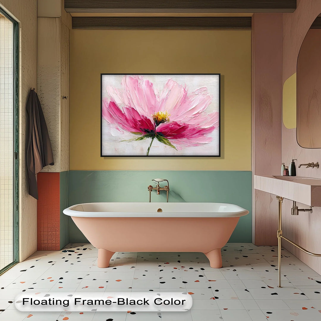 Blush Bloom – Textured Pink Floral Canvas Print - MyPhotoStation
