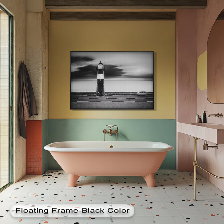 Guiding Light – serene ocean scene canvas wall décor.

