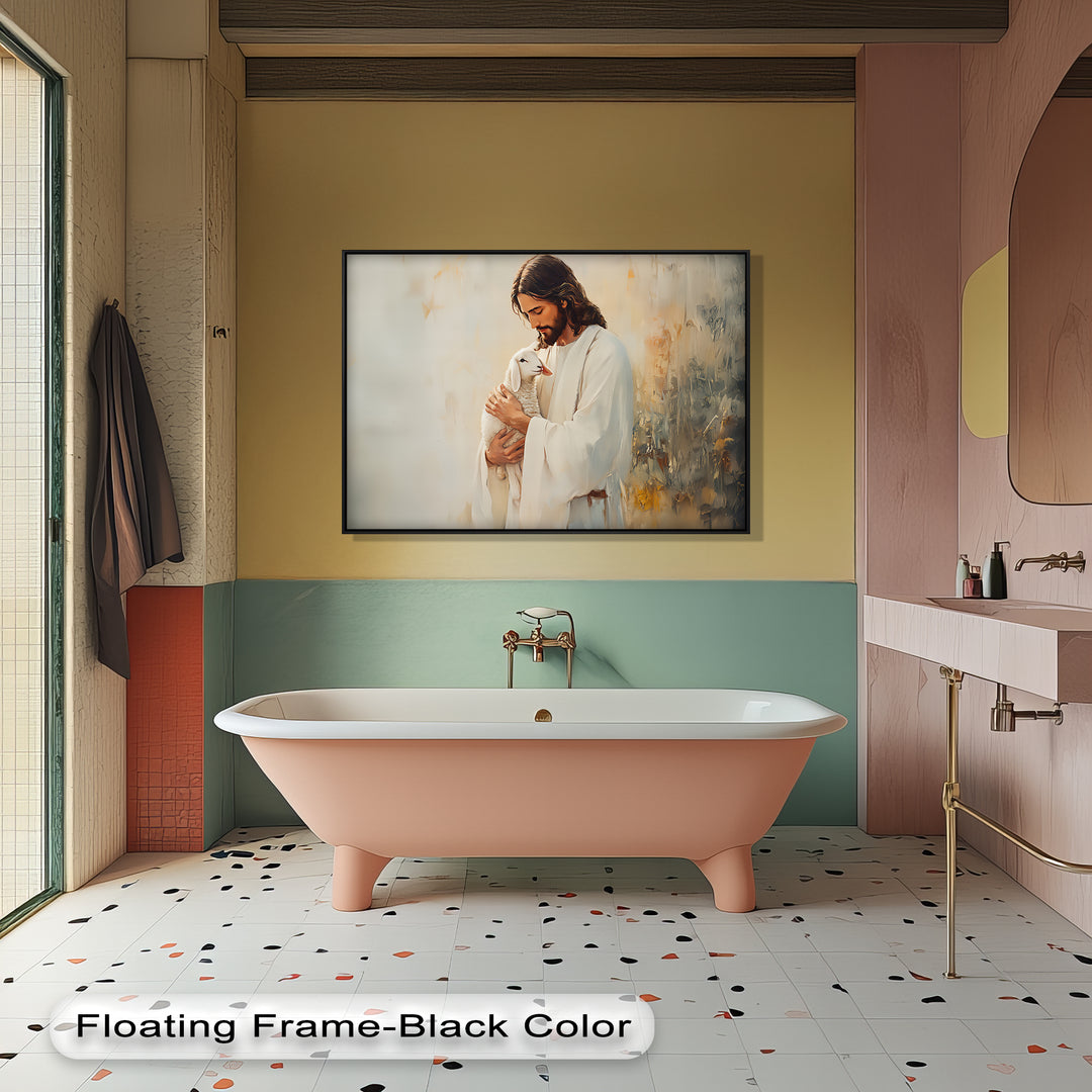 The Good Shepherd – Jesus Holding Lamb Canvas Print