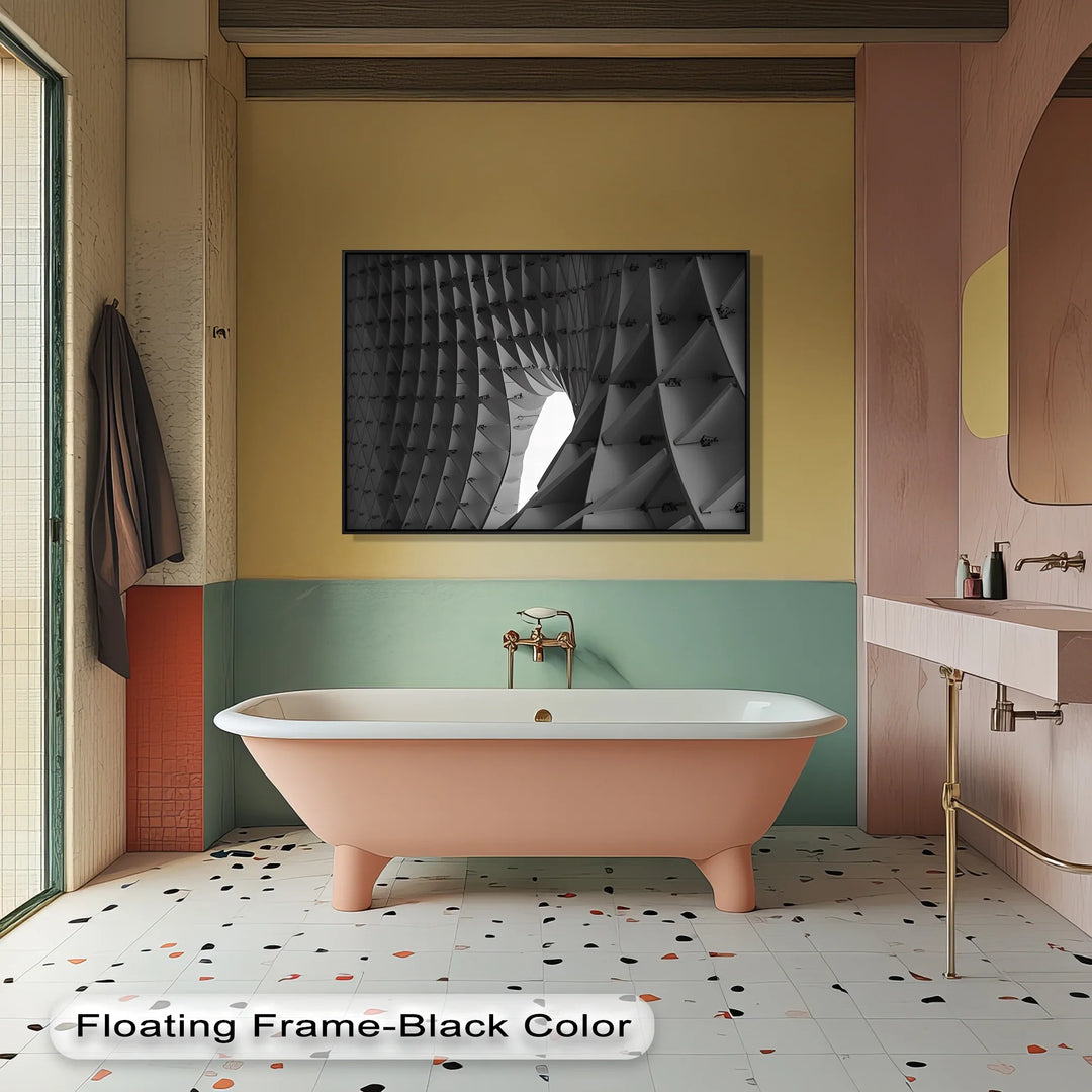 Form & Function – futuristic architectural canvas in monochrome.

