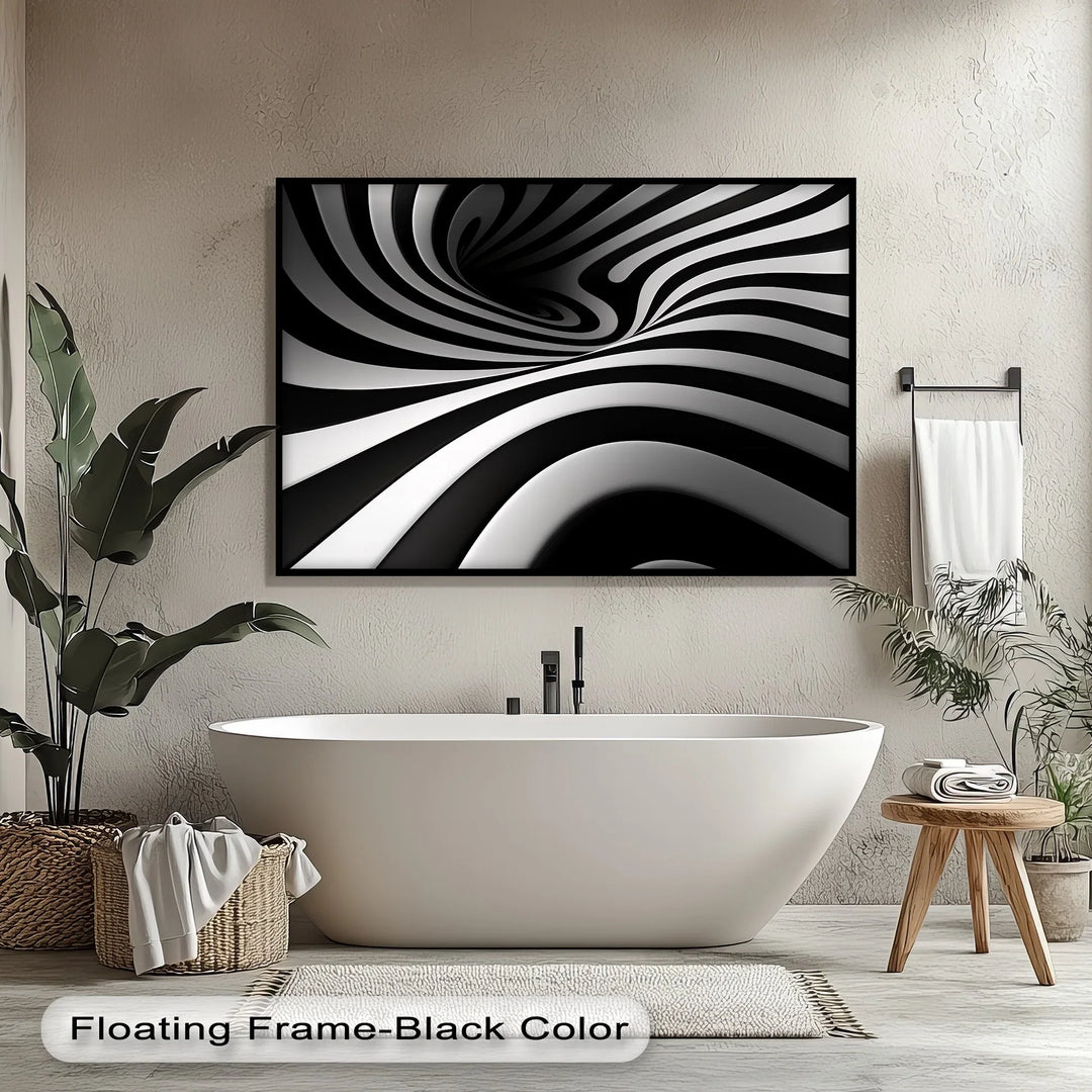 Monochrome Swirl – Dynamic Black & White Canvas Print - MyPhotoStation