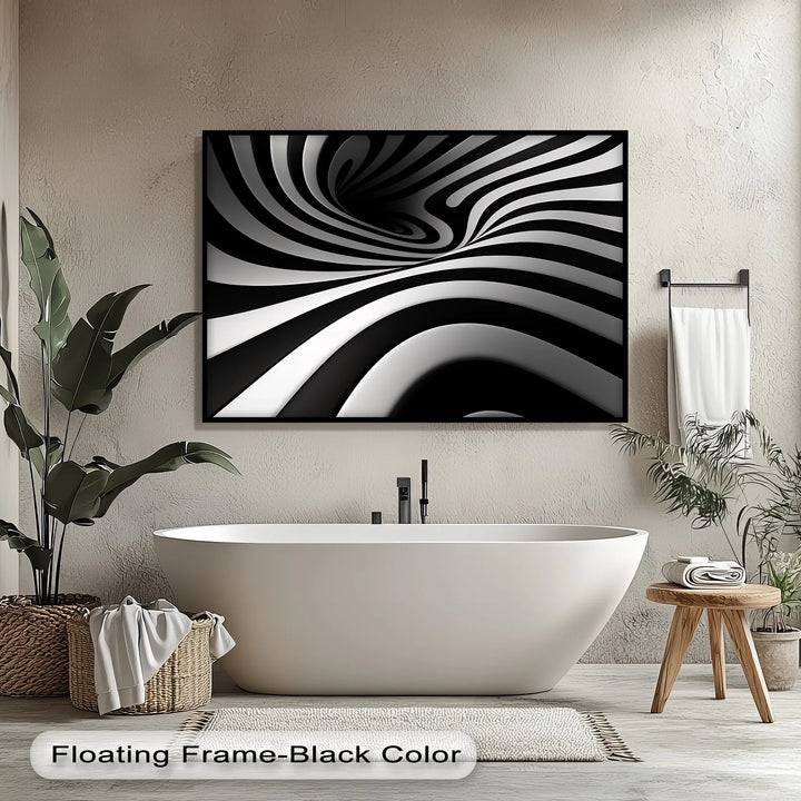 Monochrome Swirl – Dynamic Black & White Canvas Print - MyPhotoStation