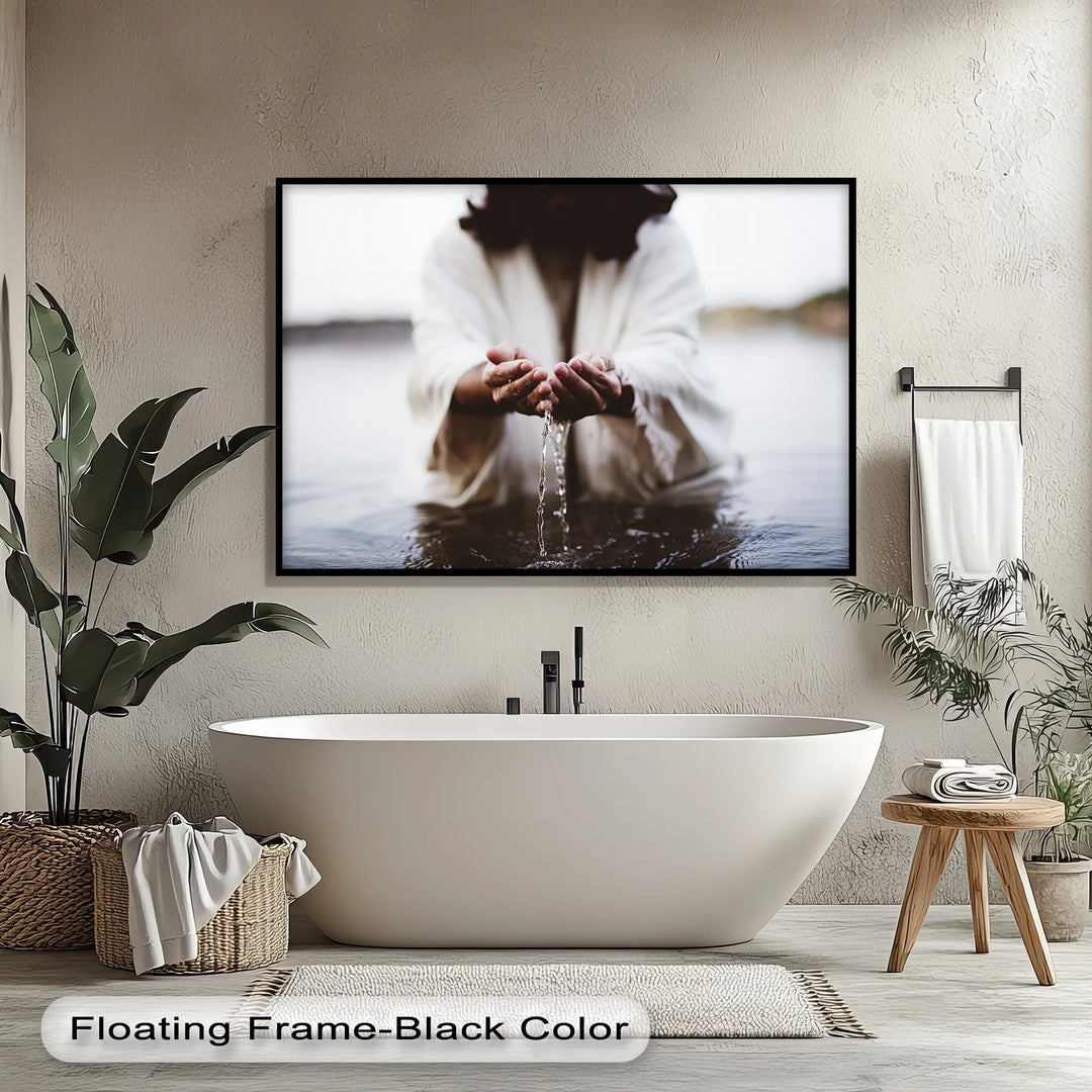 Living Water – Jesus Holding Water in His Hands Canvas Print - MyPhotoStation
