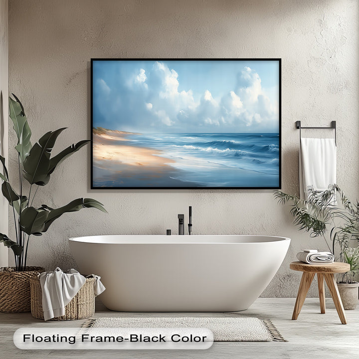 Golden Beach and Blue Ocean - Canvas Wall Art