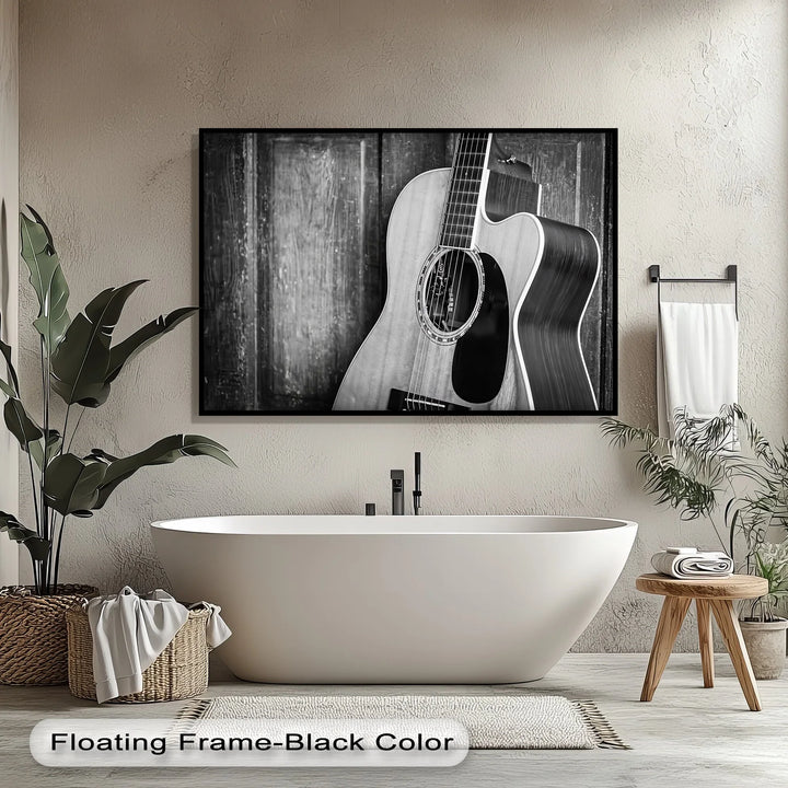 Acoustic Soul – Monochrome Guitar Music Canvas Print - MyPhotoStation
