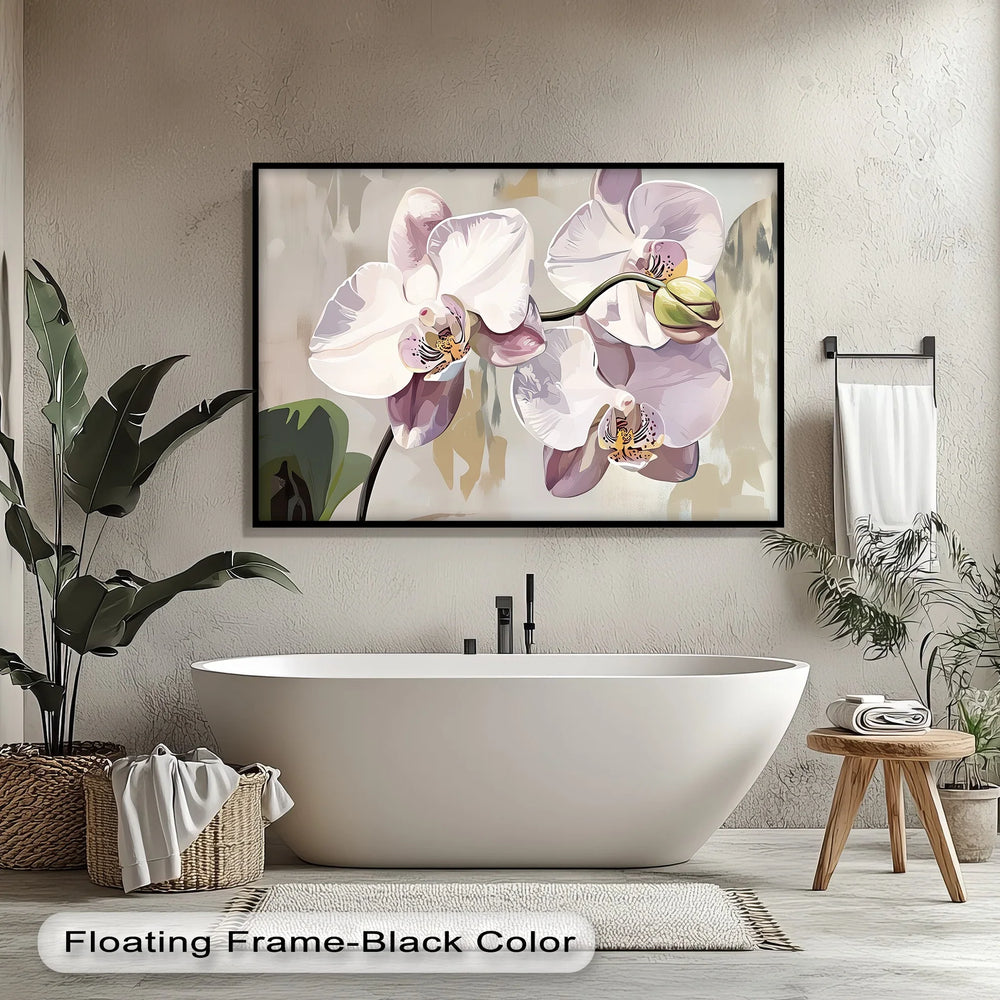 Orchid Grace – Soft White and Lavender Floral Canvas Wall Art - MyPhotoStation