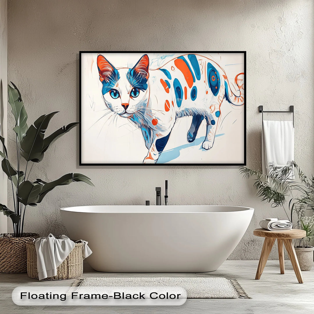 Cosmic Cat – Abstract Pop Art Style Feline Cat Canvas Print - MyPhotoStation