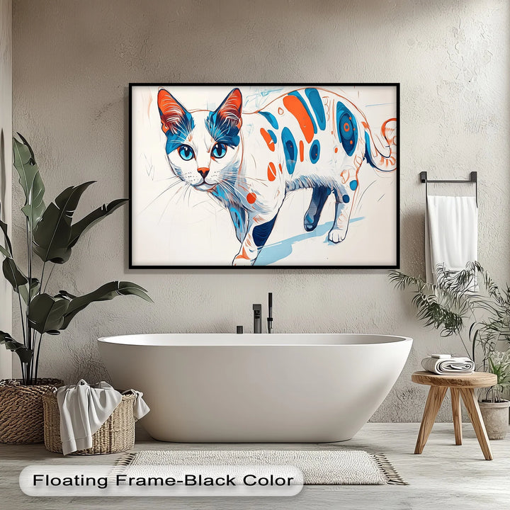 Cosmic Cat – Abstract Pop Art Style Feline Cat Canvas Print - MyPhotoStation