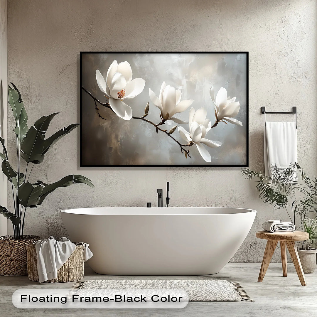 Serenity Magnolia – Elegant White Blossom Canvas Wall Art - MyPhotoStation
