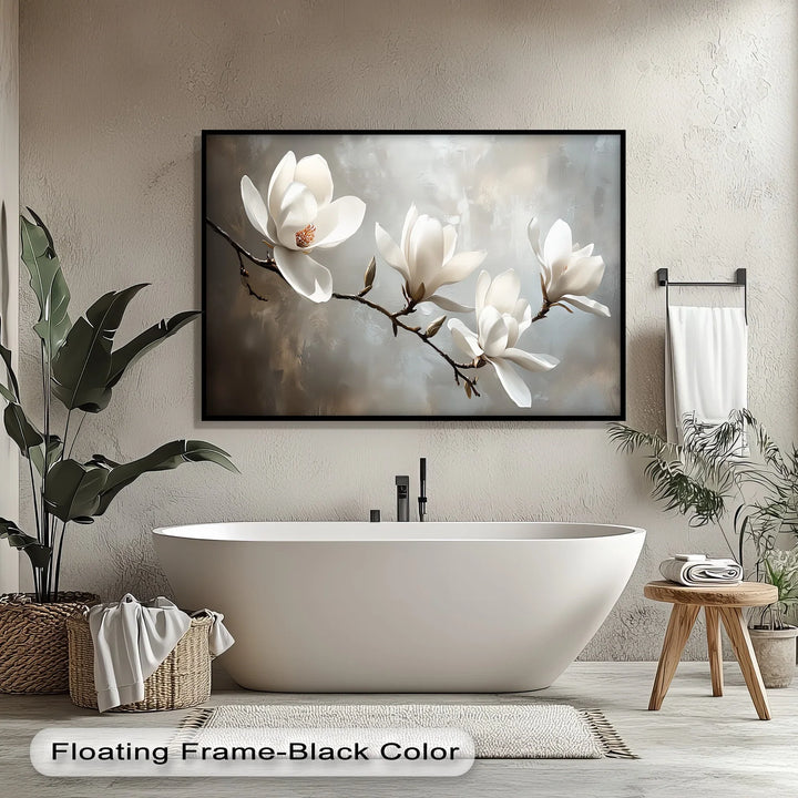 Serenity Magnolia – Elegant White Blossom Canvas Wall Art - MyPhotoStation