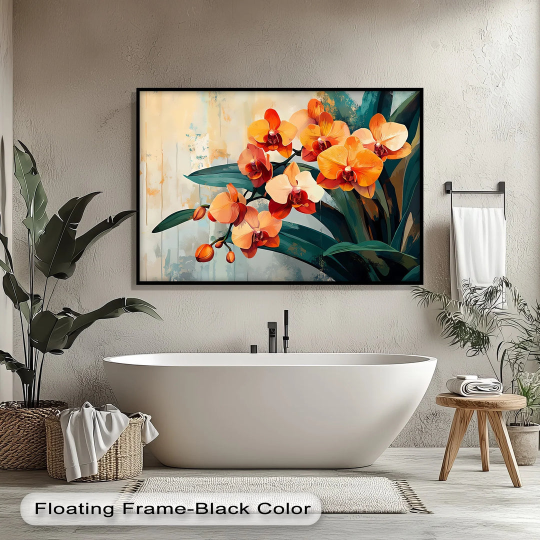 Radiant Orchids – Bold Orange and Red Floral Canvas Wall Art - MyPhotoStation