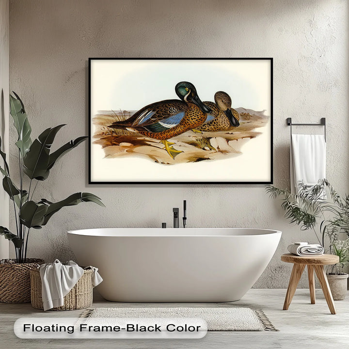 Marshland Companions – Vintage Duck Pair Animal Canvas Print - MyPhotoStation