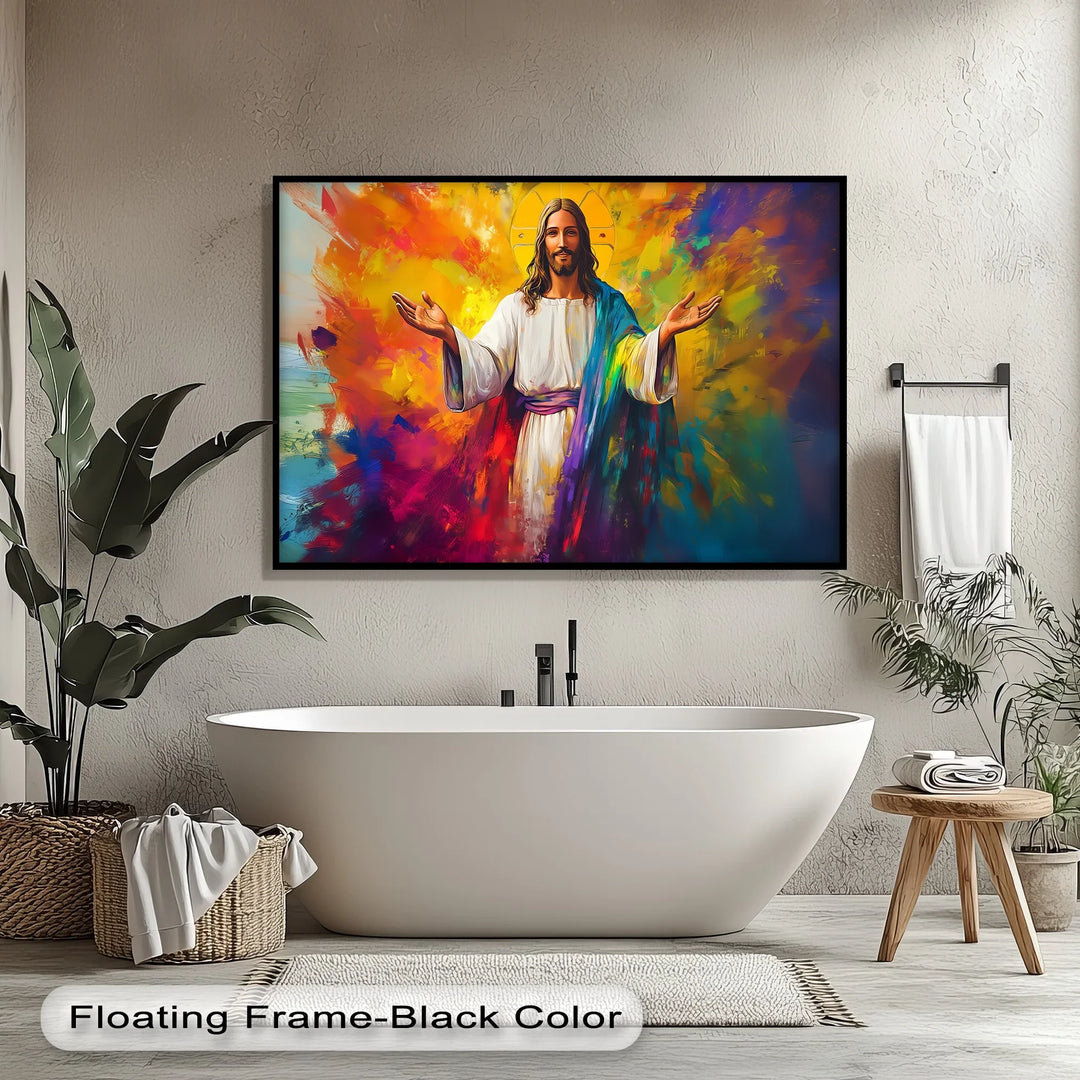 Divine Radiance – Jesus with Outstretched Arms Canvas Art - MyPhotoStation