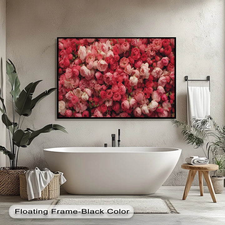 Romantic Peony Garden – Blush and Crimson Floral Canvas Print - MyPhotoStation