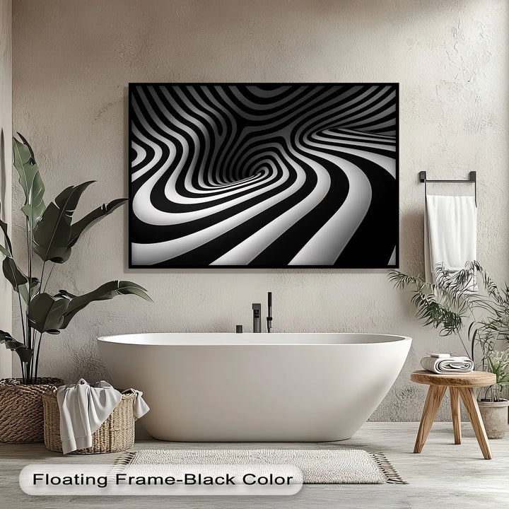 Twisted Illusion – Abstract Black & White Canvas Print - MyPhotoStation