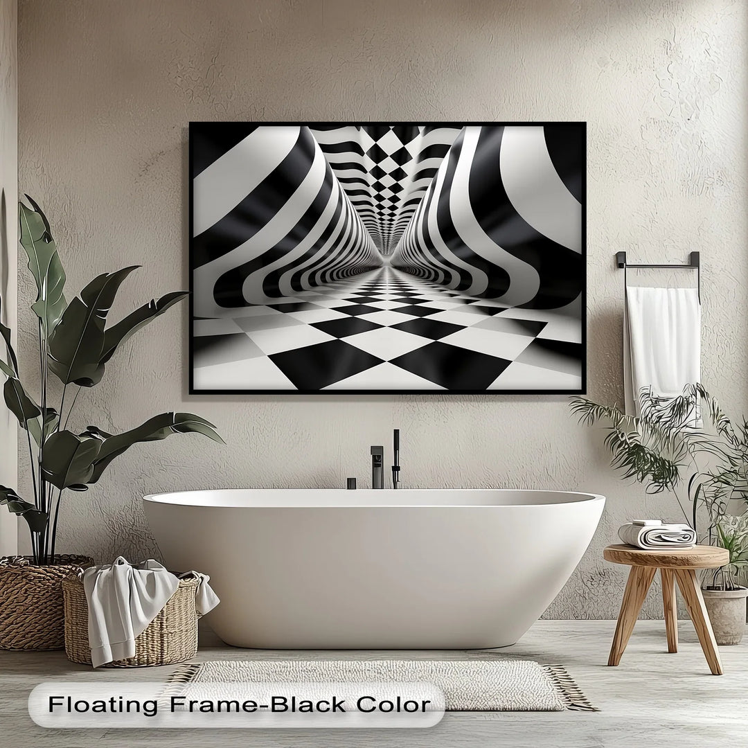 Tunnel of Illusions – Black & White Canvas Print - MyPhotoStation