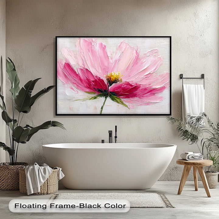 Blush Bloom – Textured Pink Floral Canvas Print - MyPhotoStation