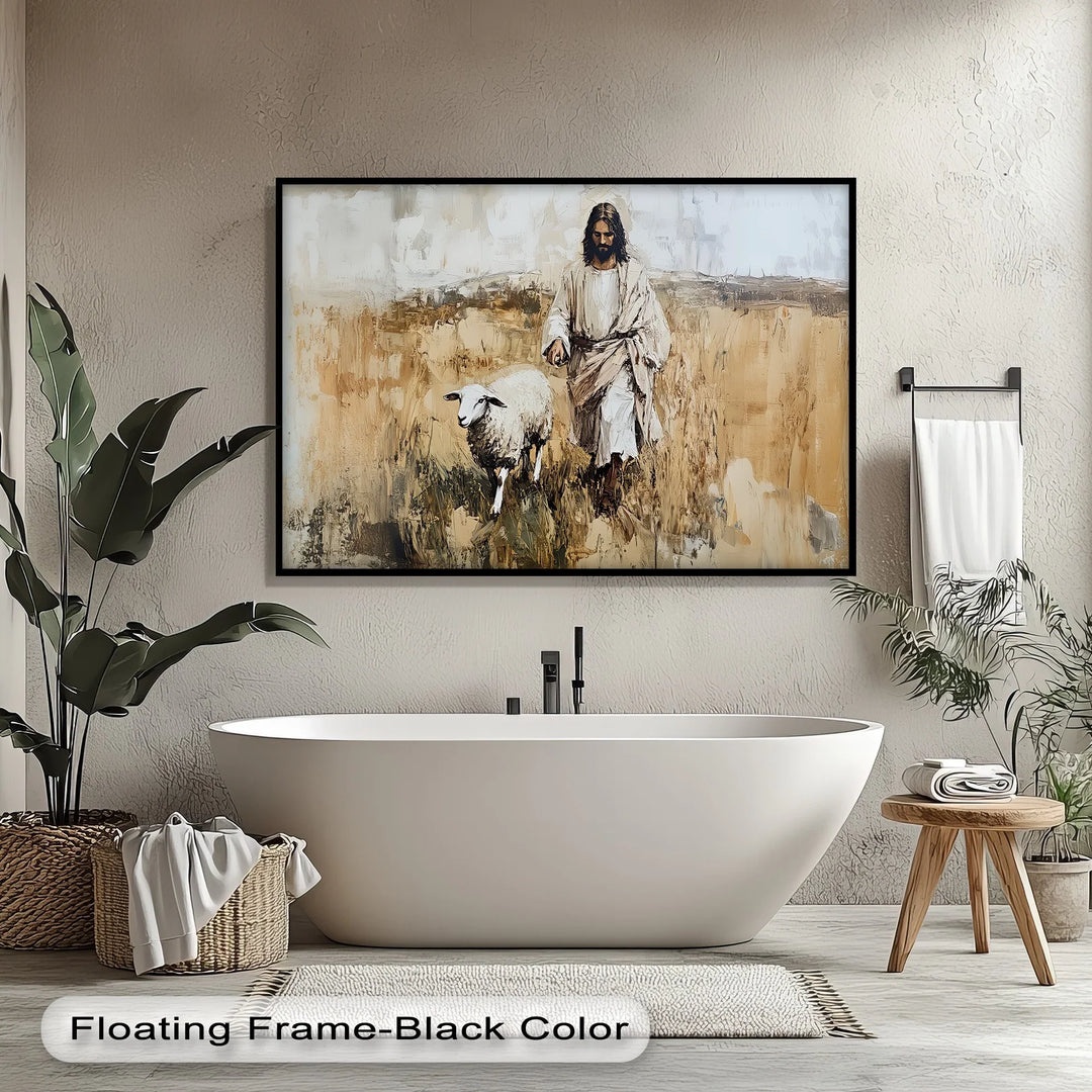 The Shepherd’s Walk – Jesus with a Lamb in a Wheat Field Canvas Print - MyPhotoStation