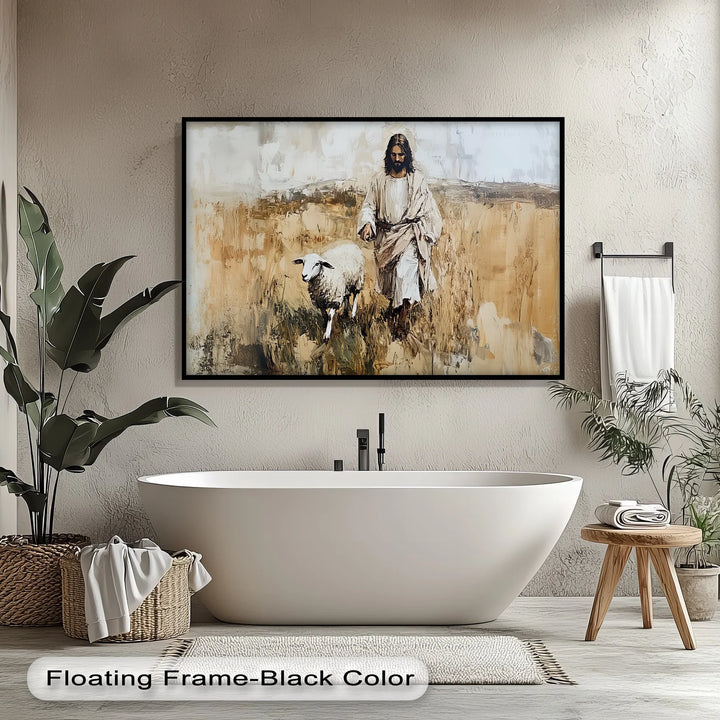 The Shepherd’s Walk – Jesus with a Lamb in a Wheat Field Canvas Print - MyPhotoStation