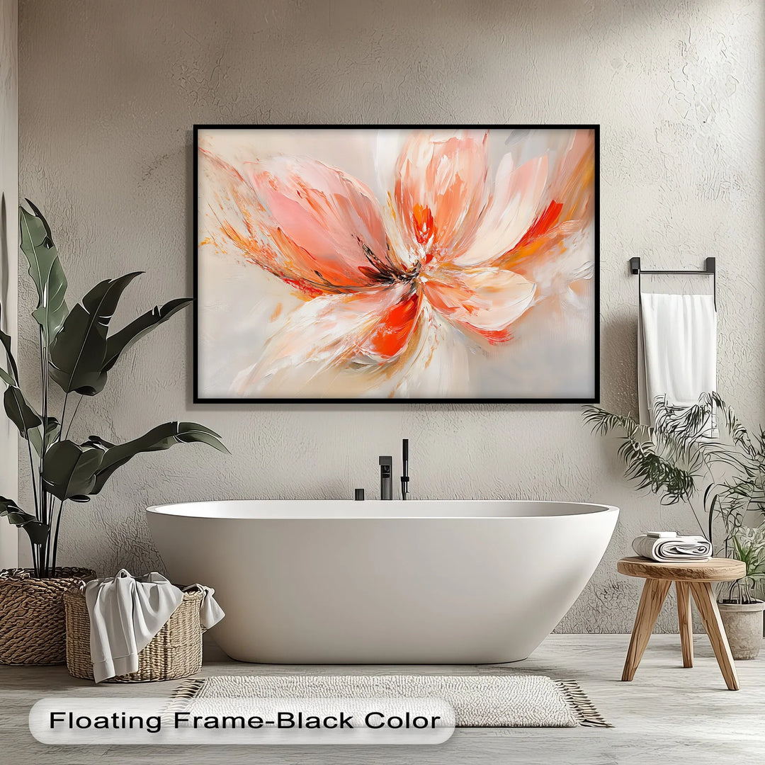 Floral Flame – Abstract Orange Flower Canvas Wall Art - MyPhotoStation