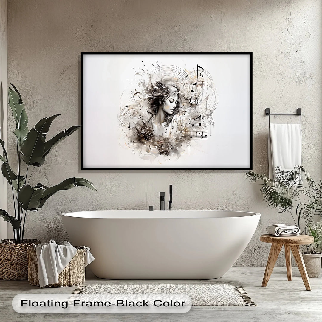 Abstract Woman with Musical Notes - Music Canvas Prints - MyPhotoStation