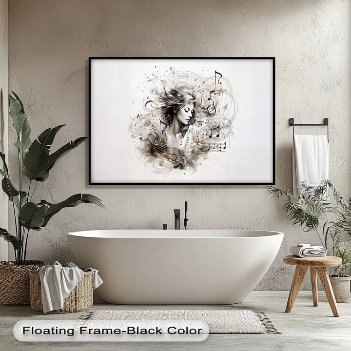 Abstract Woman with Musical Notes - Music Canvas Prints - MyPhotoStation
