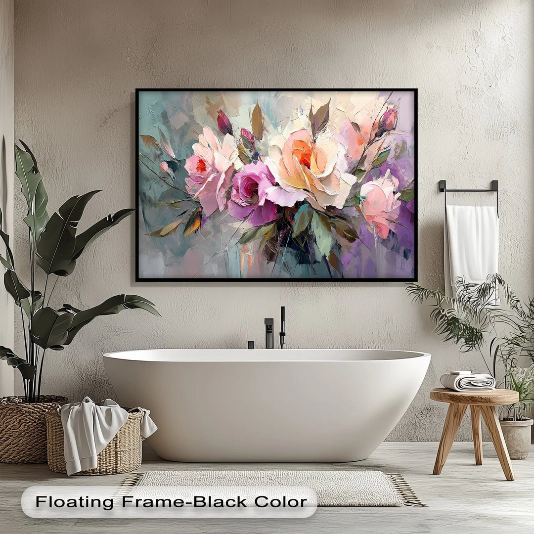 Romantic Rose Garden – Pink Floral Canvas Print - MyPhotoStation