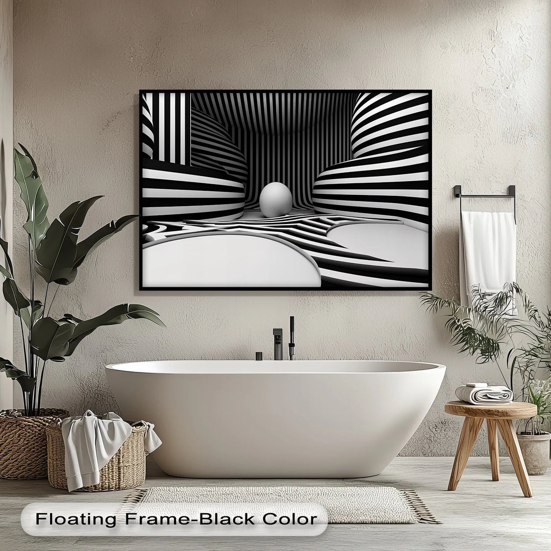 Monochrome Illusion Chamber – Black & White Canvas Print - MyPhotoStation