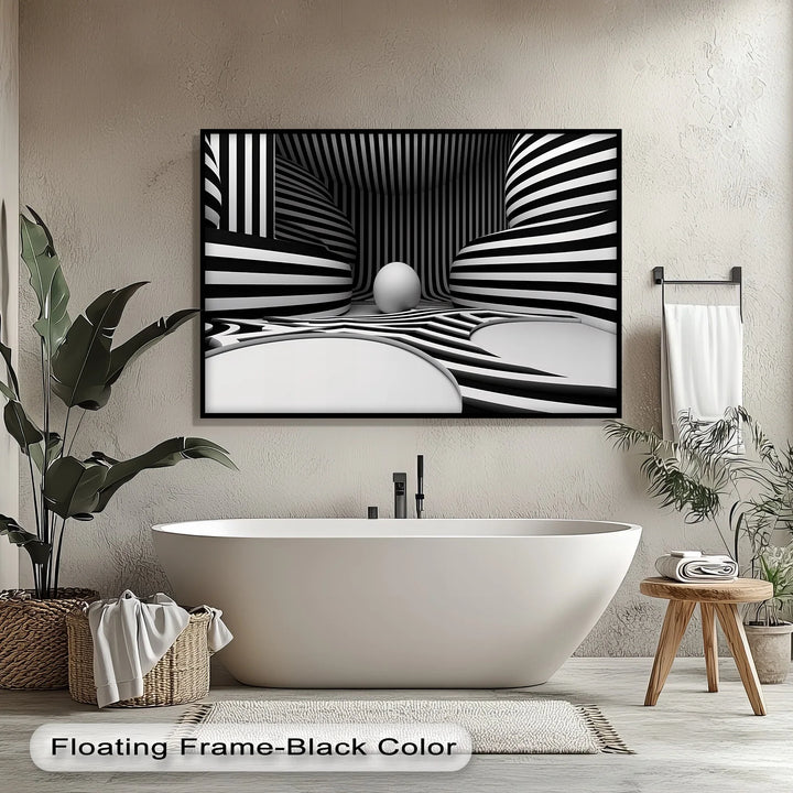 Monochrome Illusion Chamber – Black & White Canvas Print - MyPhotoStation