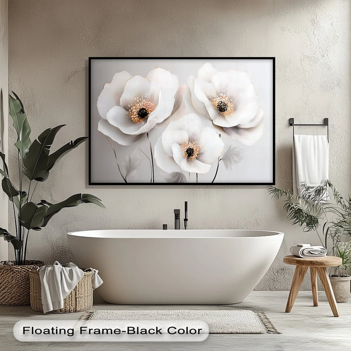 Whispers of Ivory – Neutral Floral Canvas Wall Art - MyPhotoStation