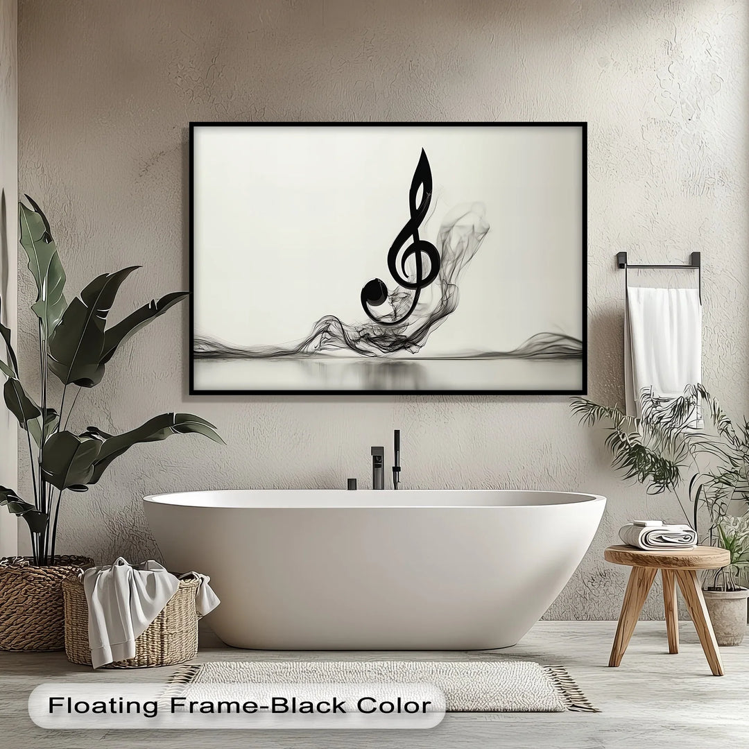 Melodic Smoke Treble Clef – Minimalist Music Canvas Prints - MyPhotoStation