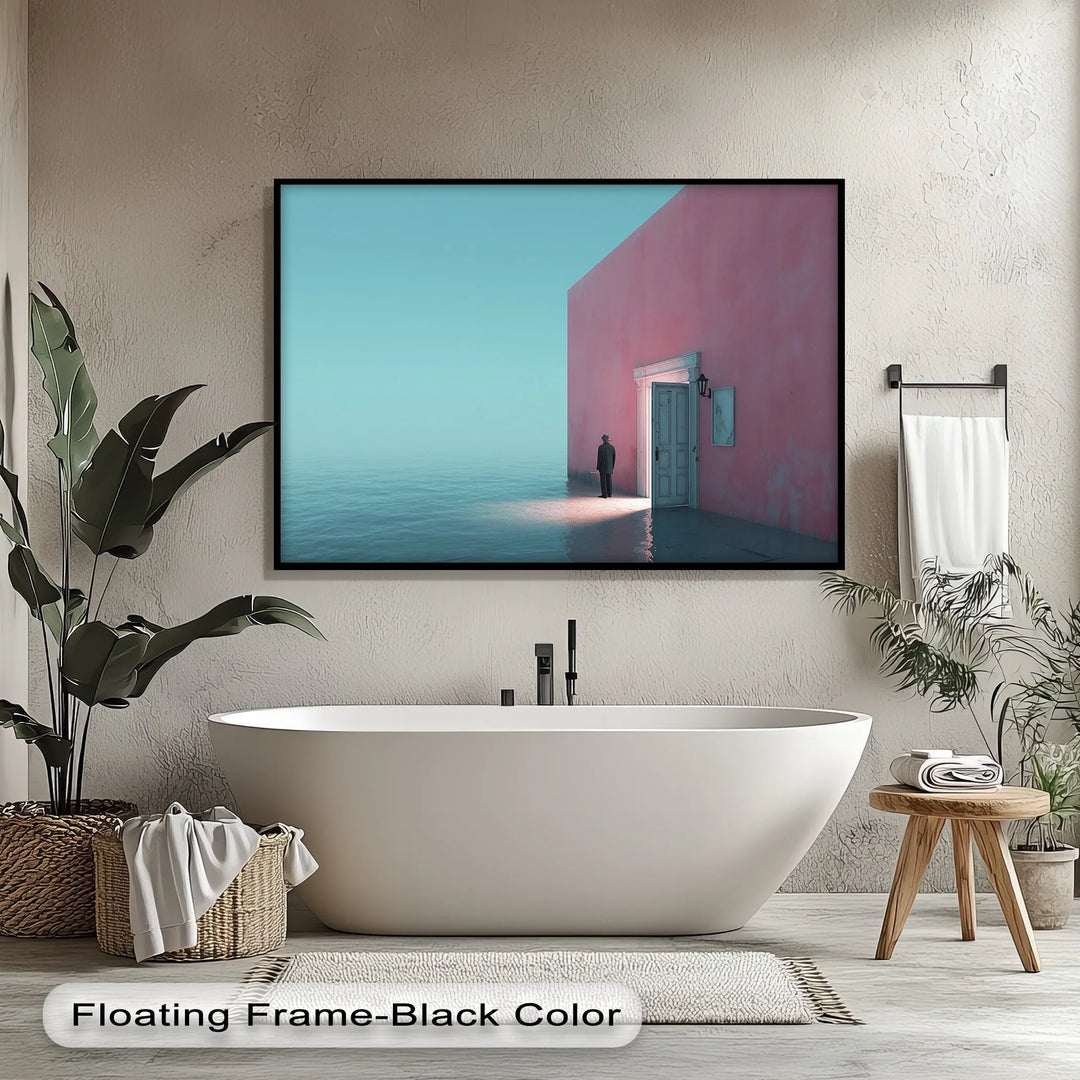 Surreal Doorway by the Sea – Minimalist Concept Canvas Print - MyPhotoStation
