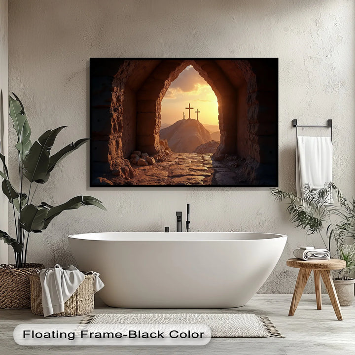 Resurrection Light – Three Crosses at Sunrise Canvas Print - MyPhotoStation