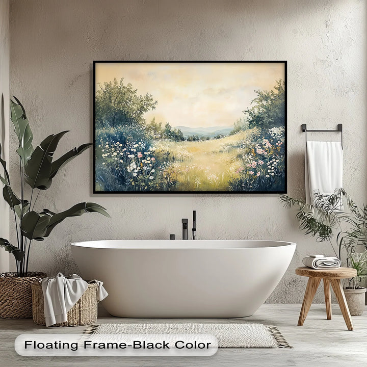 Golden Meadow Horizon – Serene Landscape Canvas Print - MyPhotoStation