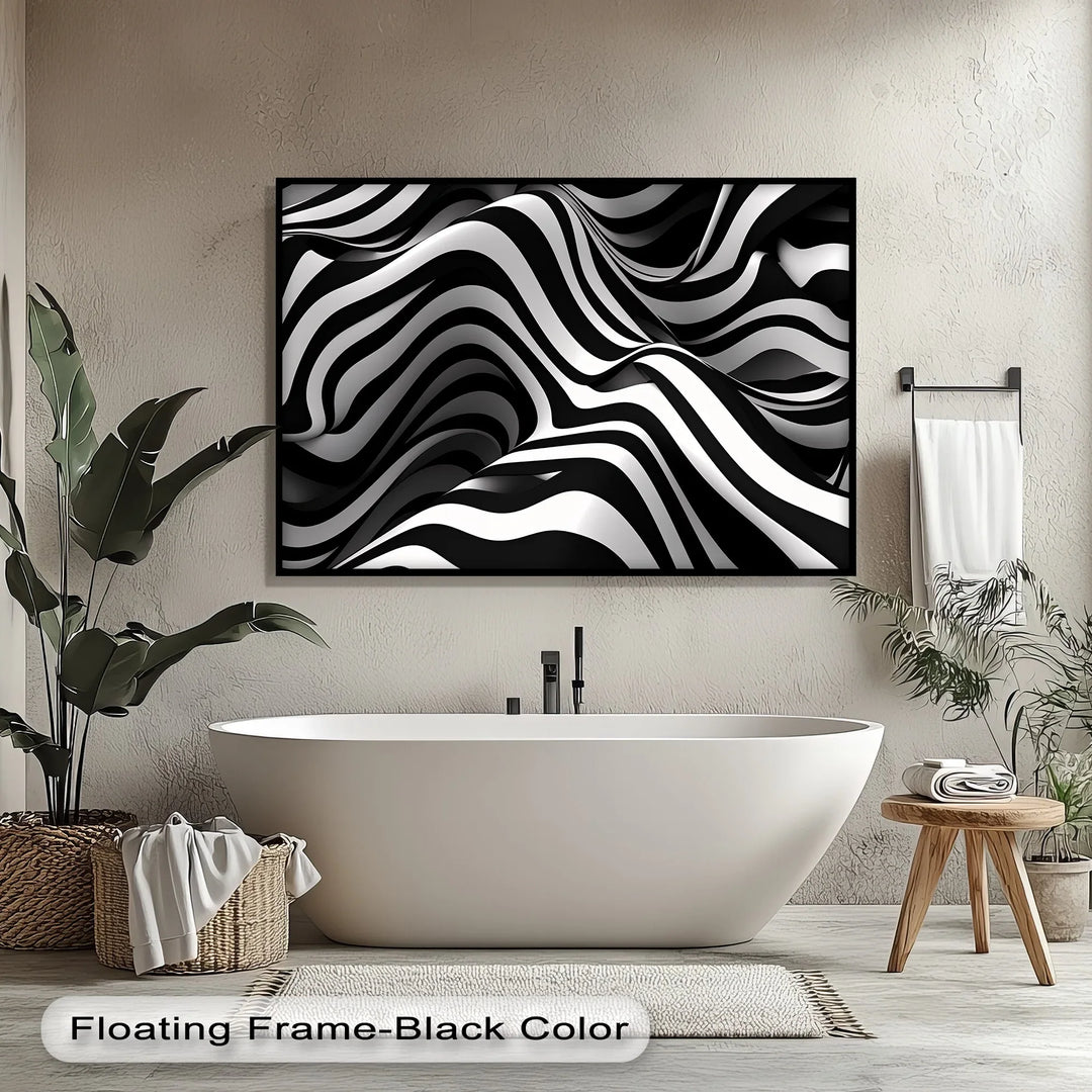 Liquid Rhythm – Abstract Flow Black & White Canvas Print - MyPhotoStation
