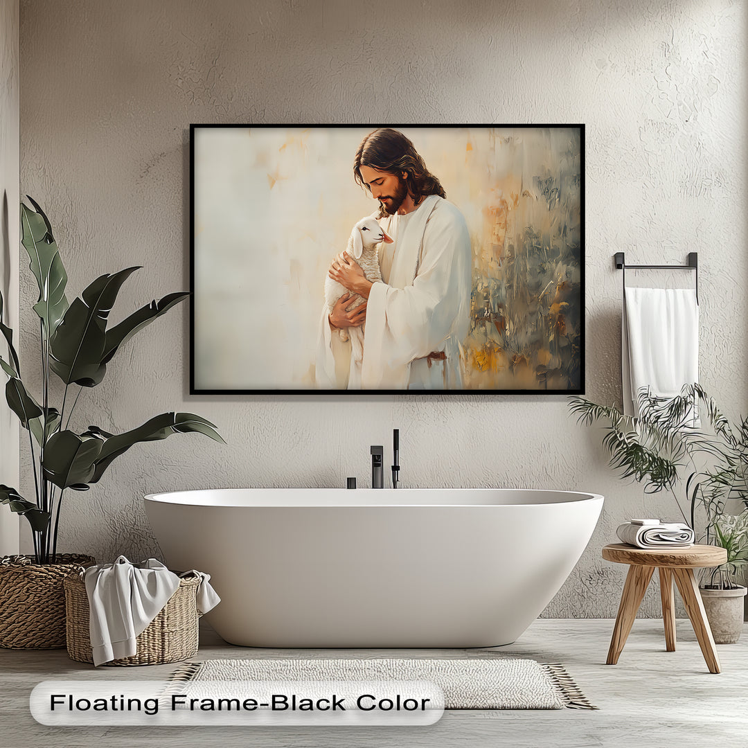 The Good Shepherd – Jesus Holding Lamb Canvas Print